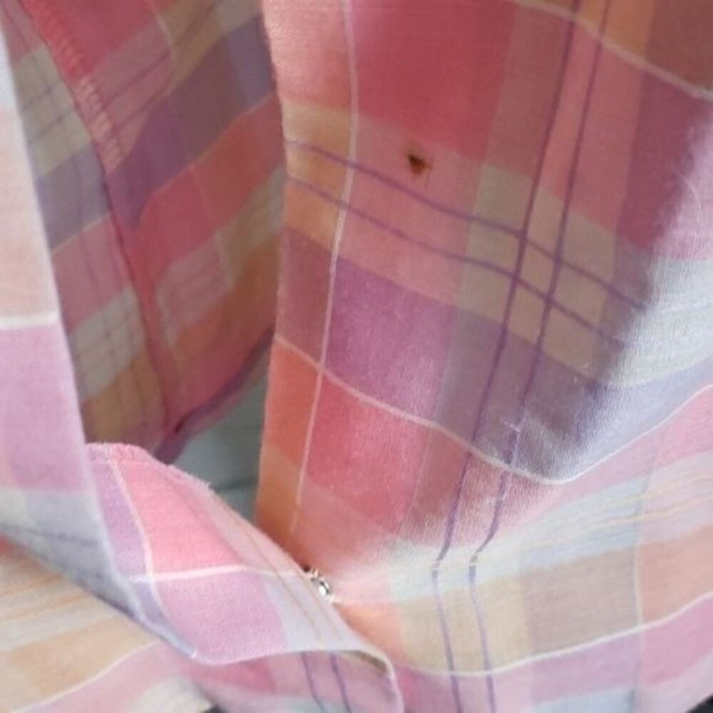 Vintage 60s Pastel Pink Plaid House Dress - Picture 7 of 11